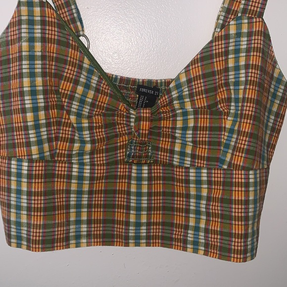 Plaid Forever 21 Crop Top Size S - Picture 2 of 4